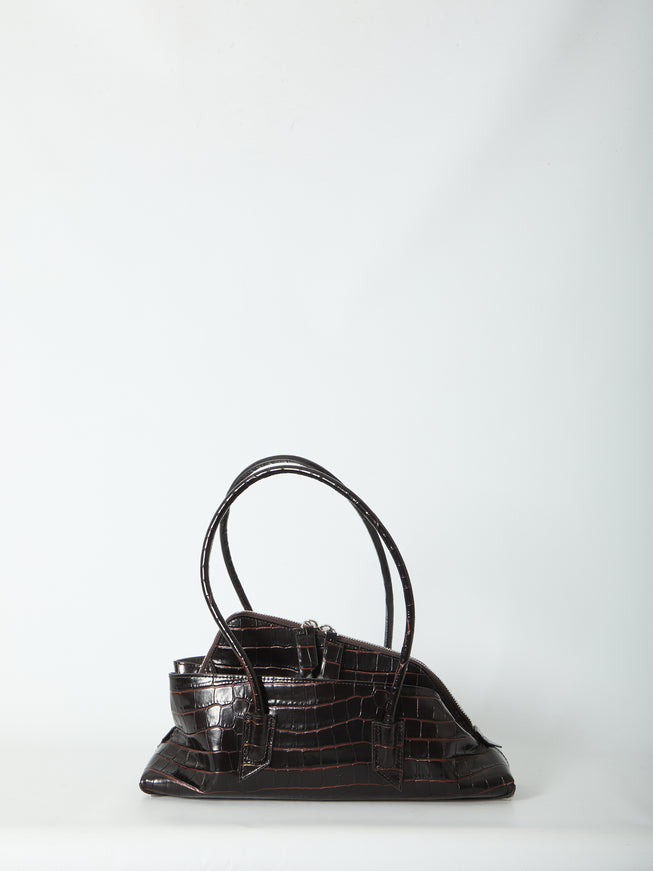The Attico La Passeggiata Top Handle Bag Small QT Brown