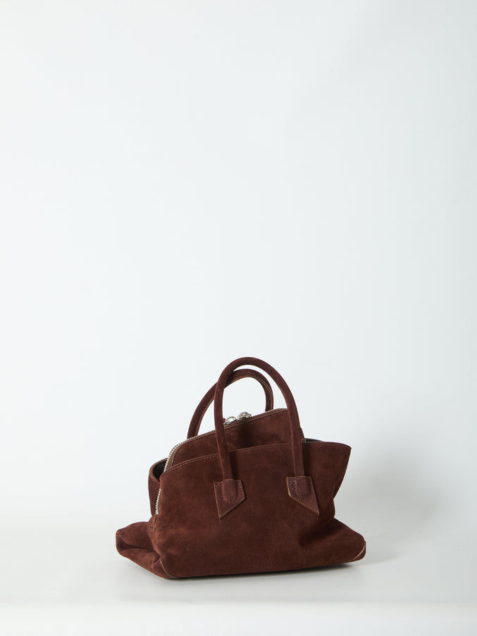 The Attico La Passeggiata Top Handle Light Choco Bag Mini
