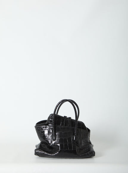 The Attico La Passeggiata Top Handle Black Bag Mini QT Black