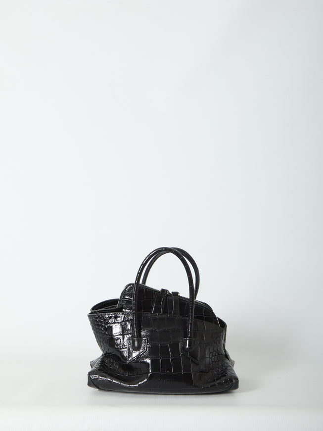 The Attico La Passeggiata Top Handle Black Bag Mini QT Black