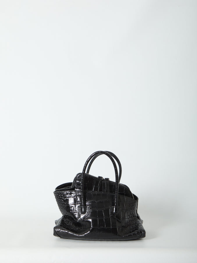 The Attico La Passeggiata Top Handle Black Bag Mini QT Black