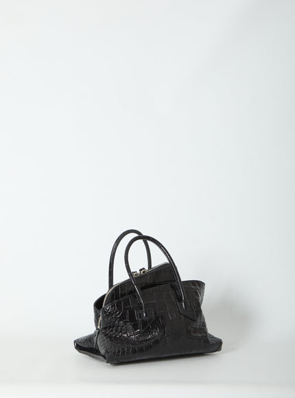 The Attico La Passeggiata Top Handle Black Bag Mini