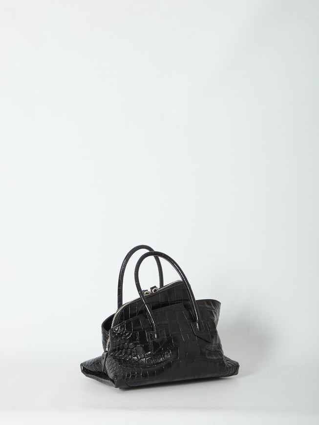 The Attico La Passeggiata Top Handle Black Bag Mini