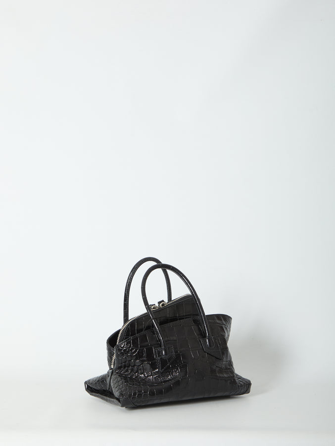 The Attico La Passeggiata Top Handle Black Bag Mini