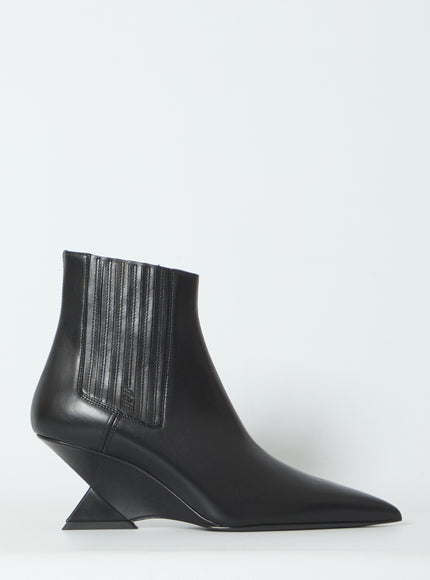 The Attico Cheope Black Ankle Boots Black