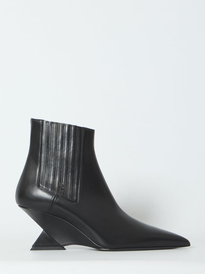 The Attico Cheope Black Ankle Boots Black