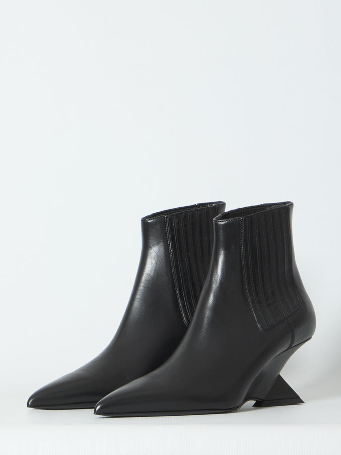The Attico Cheope Black Ankle Boots