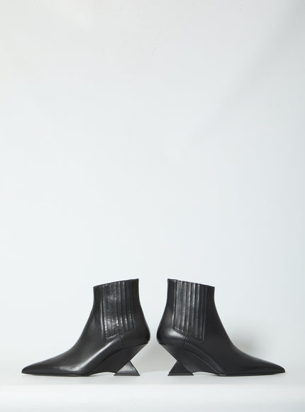 The Attico Cheope Black Ankle Boots