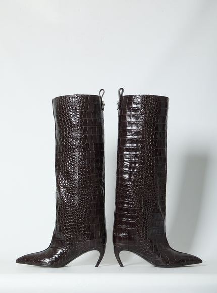 The Attico Lea Dark Brown Boots