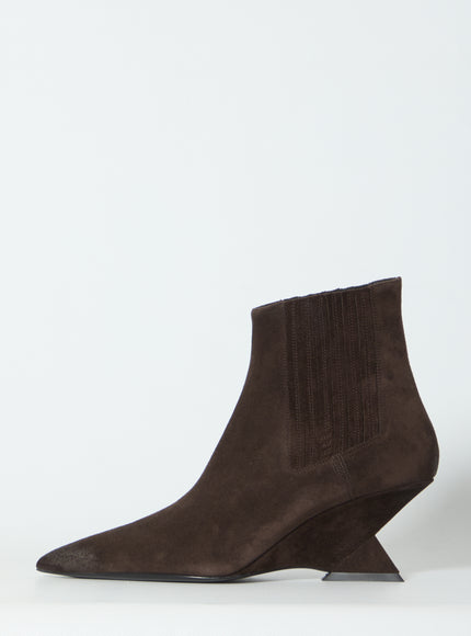 The Attico Cheope Dark Brown Ankle Boots