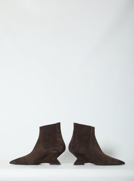 The Attico Cheope Dark Brown Ankle Boots