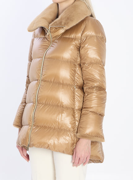 Herno Light Puffer With Collar Fur