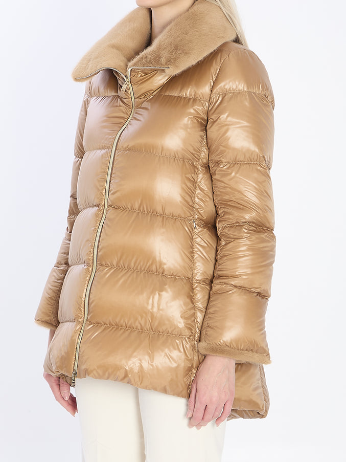 Herno Light Puffer With Collar Fur