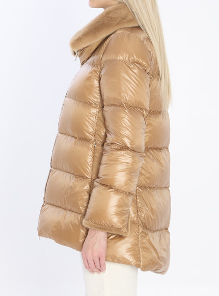 Herno Light Puffer With Collar Fur