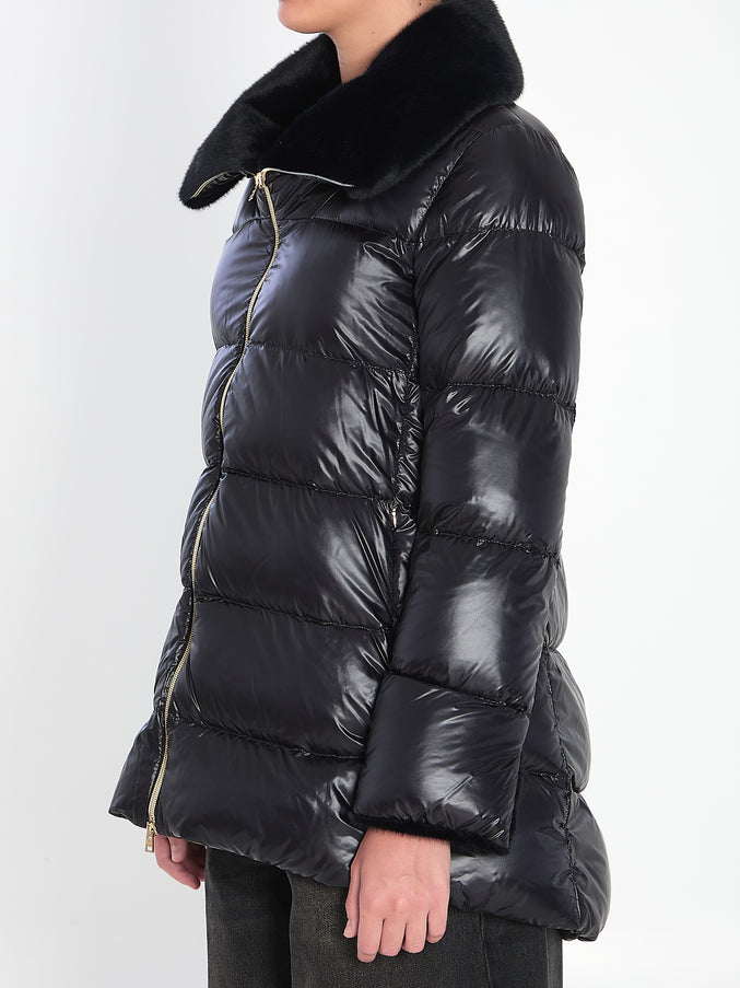 Herno Light Puffer With Collar Fur