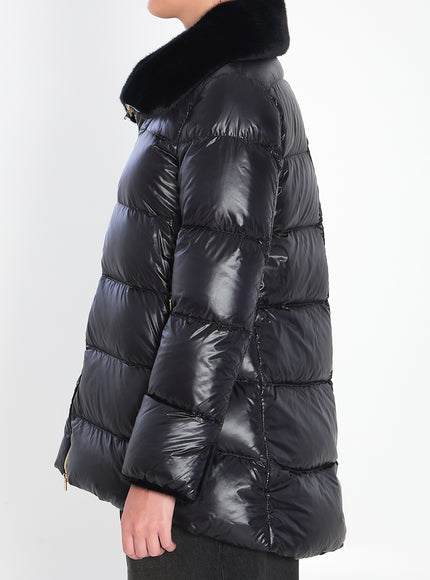Herno Light Puffer With Collar Fur