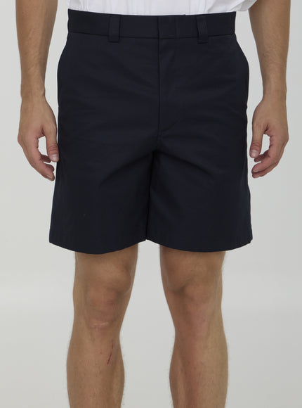 Gucci Bermuda Shorts In Double Cotton Twill Blue