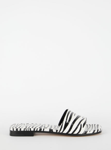 Paris Texas Zebra-print Flat Sandals White