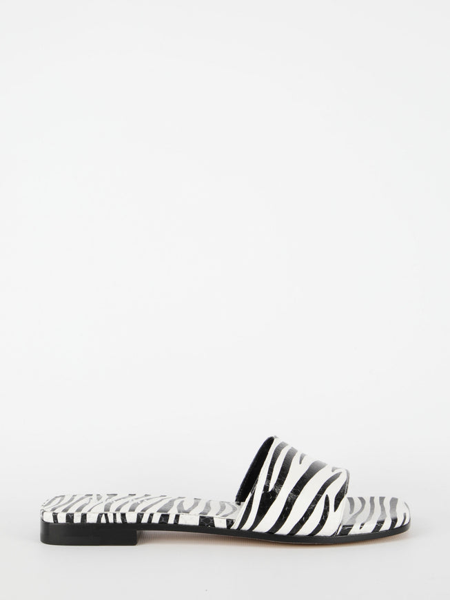 Paris Texas Zebra-print Flat Sandals White
