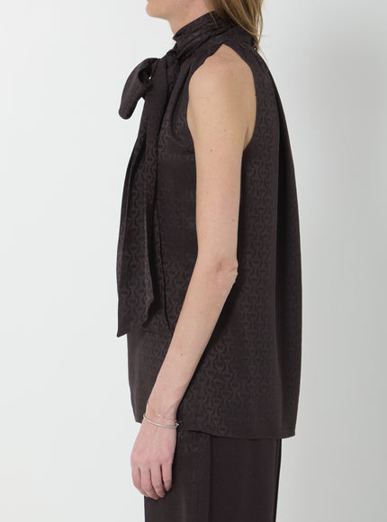 Gucci Silk Jacquard Top With Horsebit