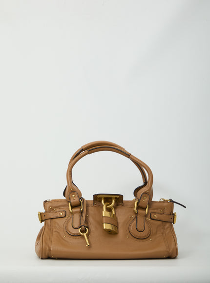 Chloe Paddington Grained Leather Bag QT Brown