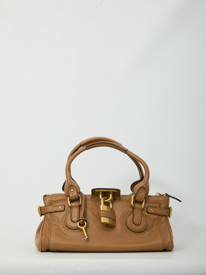 Chloe Paddington Grained Leather Bag QT Brown