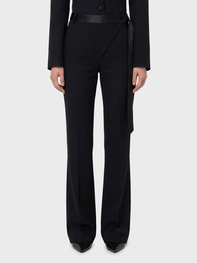 The Attico Tuxedo Trousers In Virgin Wool Black