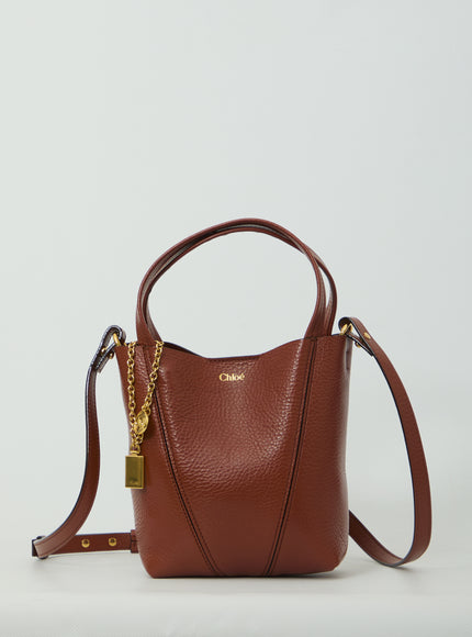 Chloe Small Chloé Spin Tote Bag QT Brown