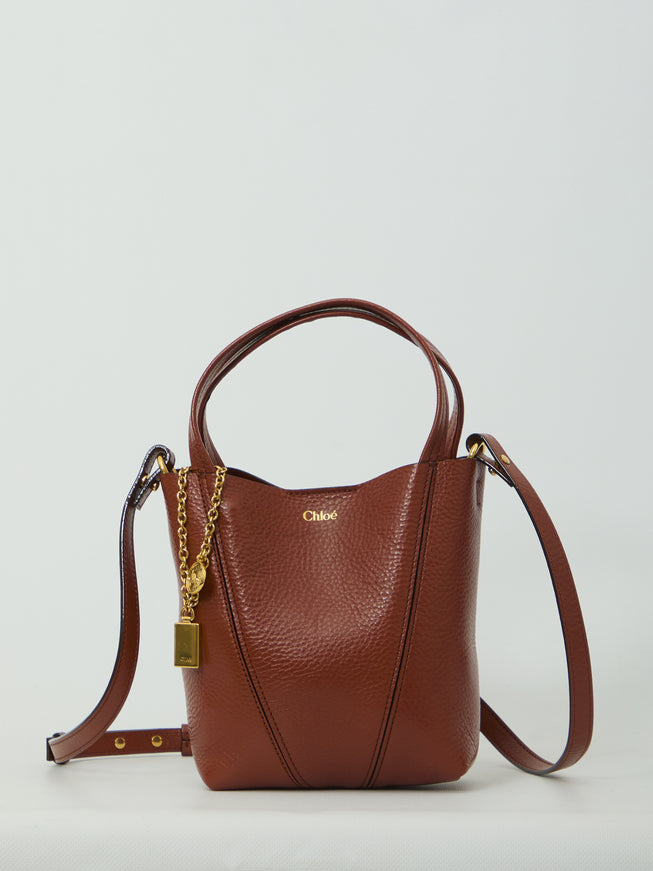Chloe Small Chloé Spin Tote Bag QT Brown