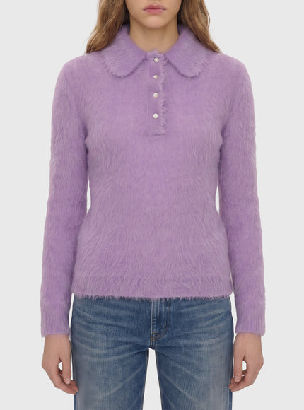 Chloe Dreamy Lavander Polo-style Pullover Purple