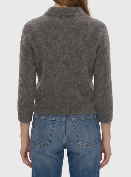 Chloe Smoky Grey Polo-style Pullover
