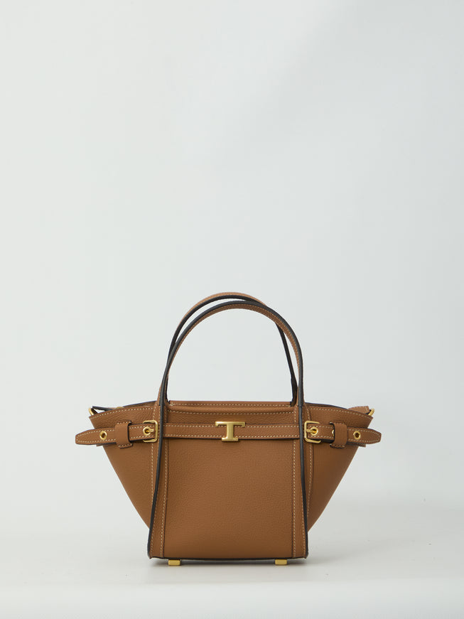 Tod's Mini Leather Shopping Bag QT Brown
