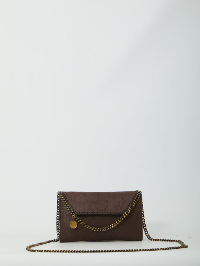 Stella Mccartney Falabella Wallet On Chain Crossbody Bag QT Brown