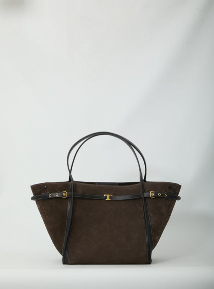 Tod's Medium T Signature Shopping Bag QT Brown