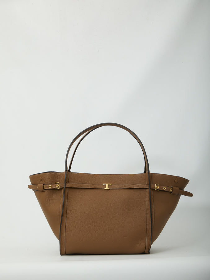 Tod's Medium T Signature Shopping Bag QT Brown