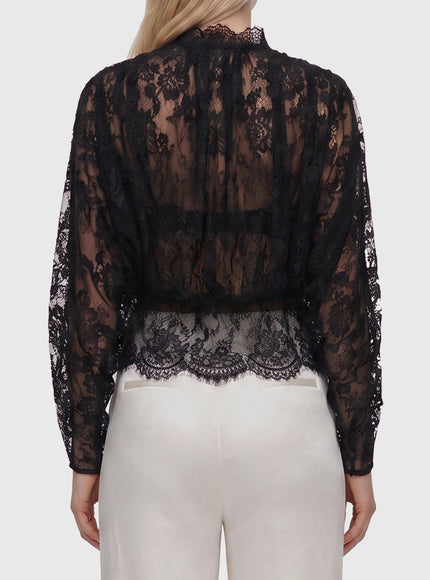 Self Portrait Lace High Neck Blouse