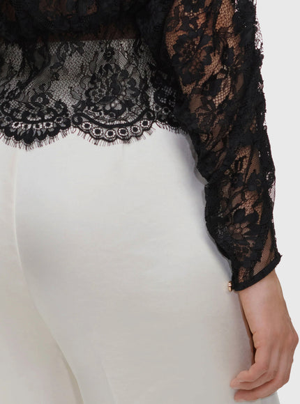 Self Portrait Lace High Neck Blouse