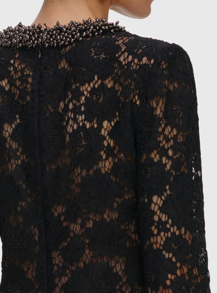 Self Portrait Mini Black Lace Dress