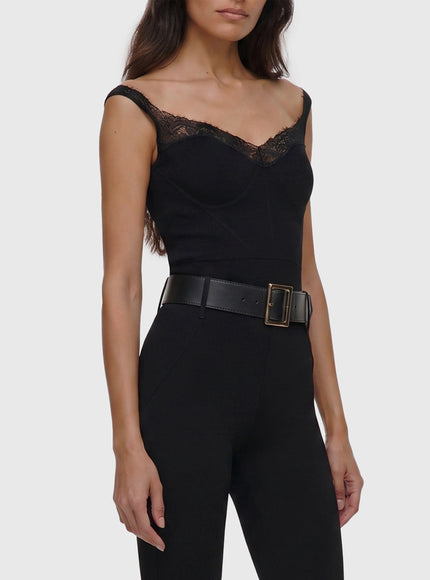 Self Portrait Black Knit Top