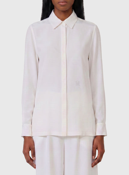 Max Mara Geranium Silk Shirt White