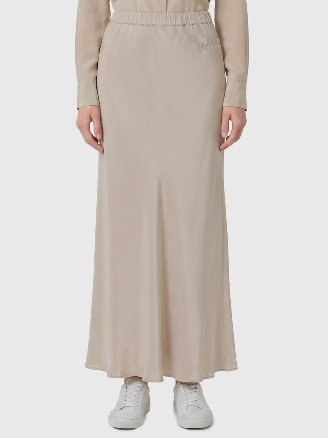 Max Mara Long Sospiro Silk Skirt Grey
