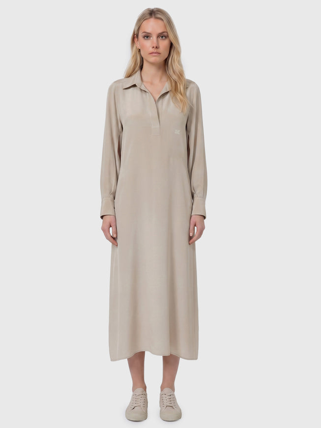Max Mara Gambero Silk Polo Dress Grey