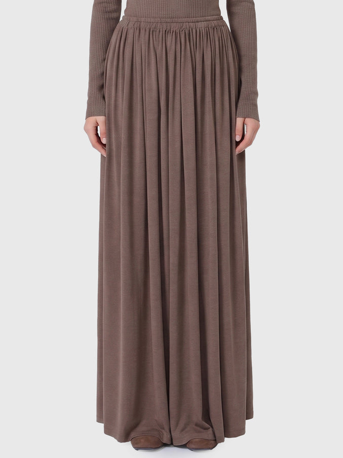 Max Mara Long Livrea Skirt Brown