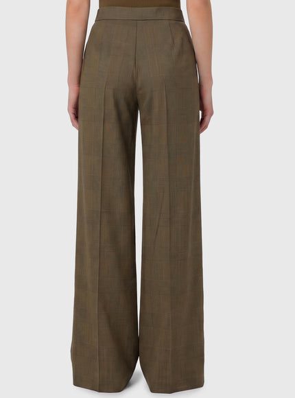 Max Mara Netto Prince Of Wales Wool Trousers