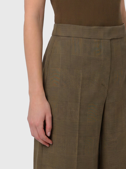 Max Mara Netto Prince Of Wales Wool Trousers