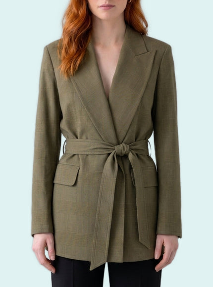 Max Mara Peaked Lapel Dressing Gown Jacket Green