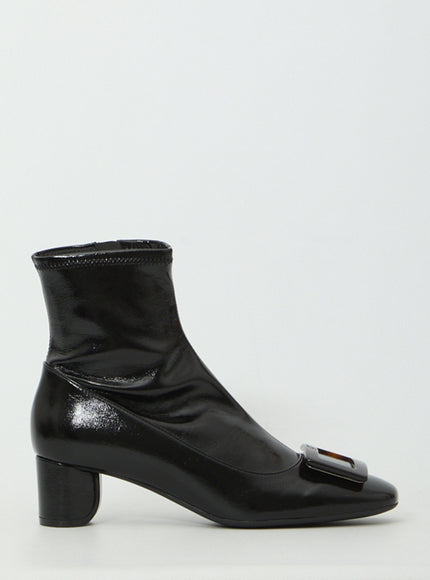Roger Vivier Roundy Turtle Stretch Ankle Boots Black