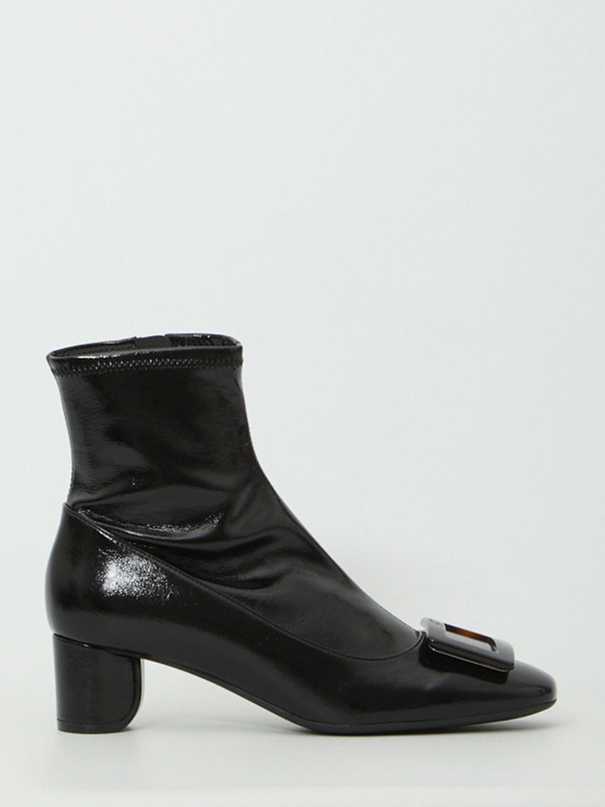 Roger Vivier Roundy Turtle Stretch Ankle Boots Black