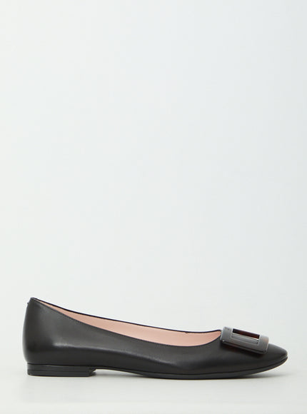 Roger Vivier Roundy Turtle Gommette Ballerinas Black