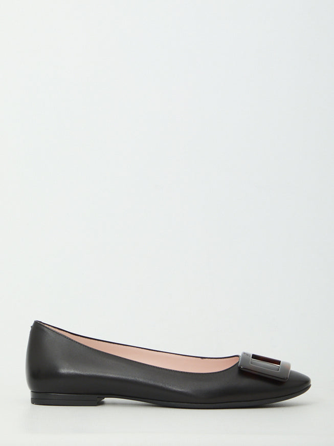 Roger Vivier Roundy Turtle Gommette Ballerinas Black